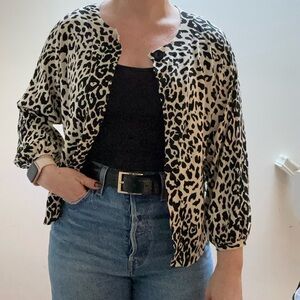 Josephine Chaus Silk Blend Cardigan Large